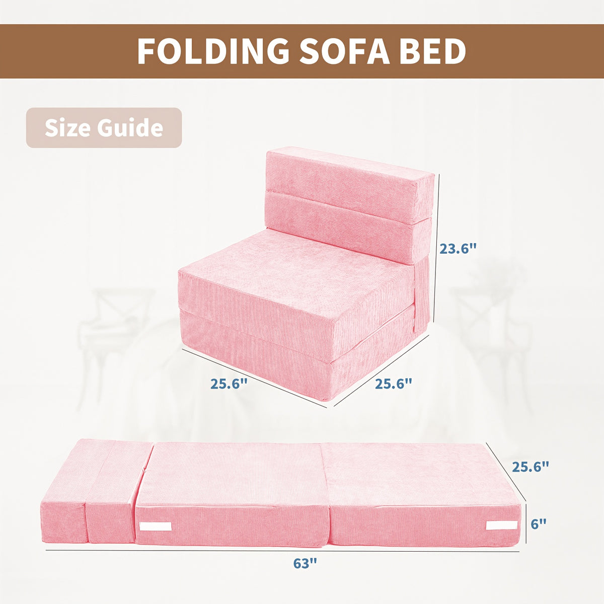 Folding Mattress shown in the Pink option
