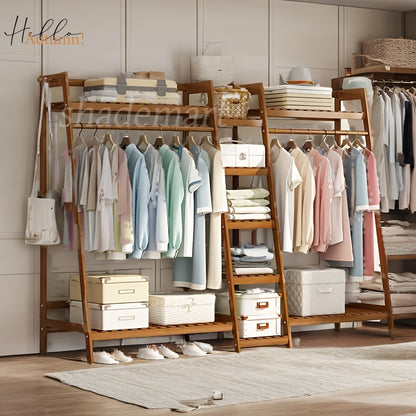 Clothes Rack shown in the brown, 75in option