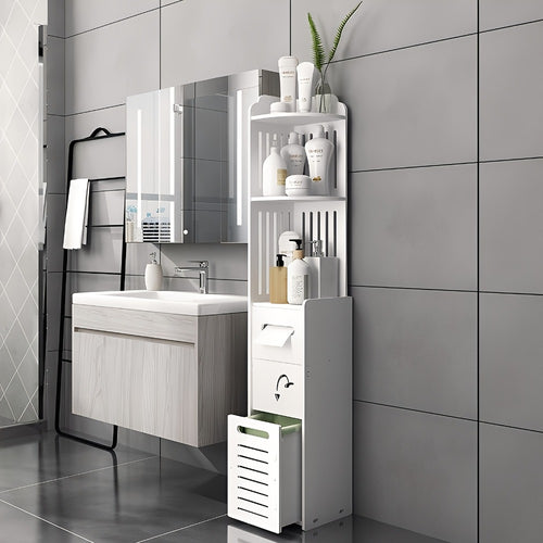 Bathroom Cabinet, Corner Bathroom Storage Cabinet Freestanding Waterproof Organizer shown in the main product view