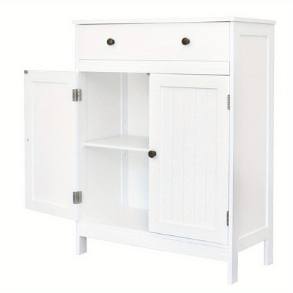 Freestanding Bathroom Cabinet with Waterproof Protection for Organized Everyday, in White detail image - detail view 5
