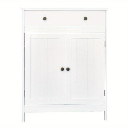Freestanding Bathroom Cabinet with Waterproof Protection for Organized Everyday, in White detail image - detail view 7