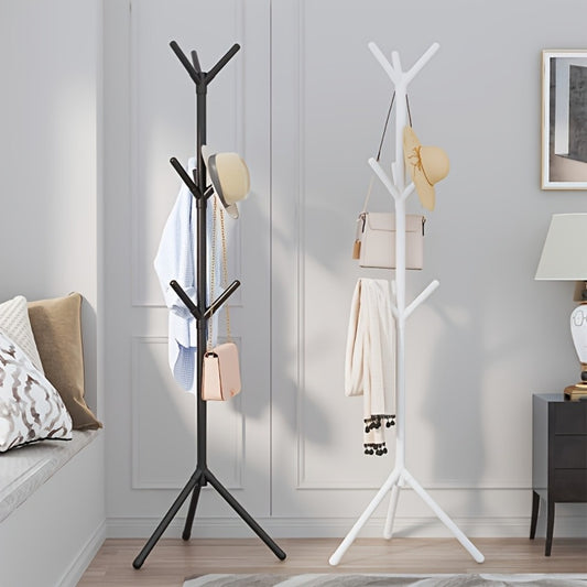 Clothes Rack with Hooks and Shelf 9 Hooks Mobile Freestanding Garment Organizer shown in the main product view