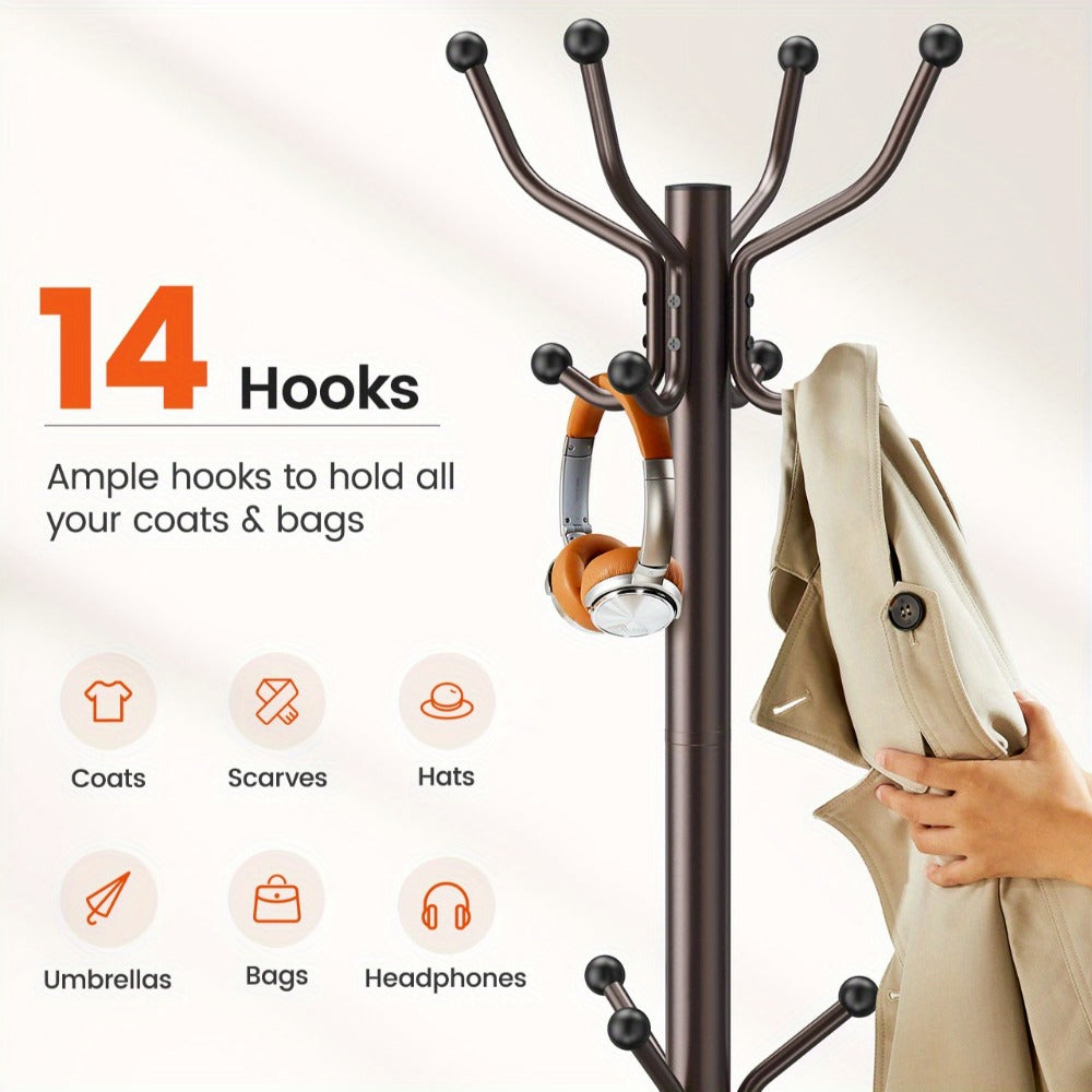 Freestanding Coat Rack with Adjustable Height, Coat and Hat Organizer detail image - detail view 11
