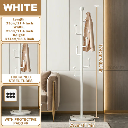Coat Rack shown in the White Circular Base option