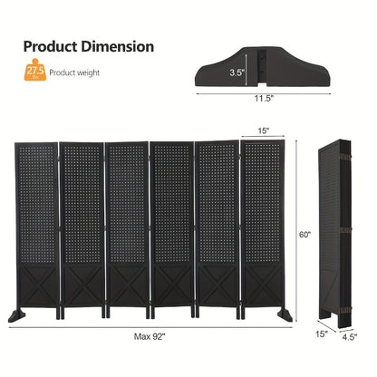 Freestanding Foldable Room Divider with Added Privacy and Multiple Color Options detail image - detail view 12