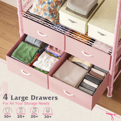 Freestanding Heavy-Duty Clothing Rack with Adjustable Height for Bedroom detail image