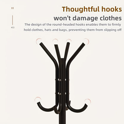Freestanding Heavy-Duty Coat Rack with Tool-Free Assembly, Entryway Hall Tree detail image - detail view 9