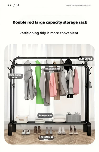 Freestanding Heavy-Duty Garment Rack with Large-Capacity Storage for Bedroom detail image - detail view 11