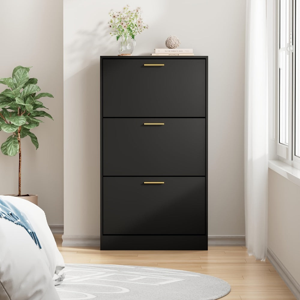 Freestanding Narrow Shoe Cabinet, Entryway Shoe Organizer for Organized Everyday Storage detail image - detail view 3