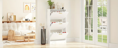 Freestanding Narrow Shoe Cabinet, Entryway Shoe Organizer for Organized Everyday Storage detail image - detail view 9