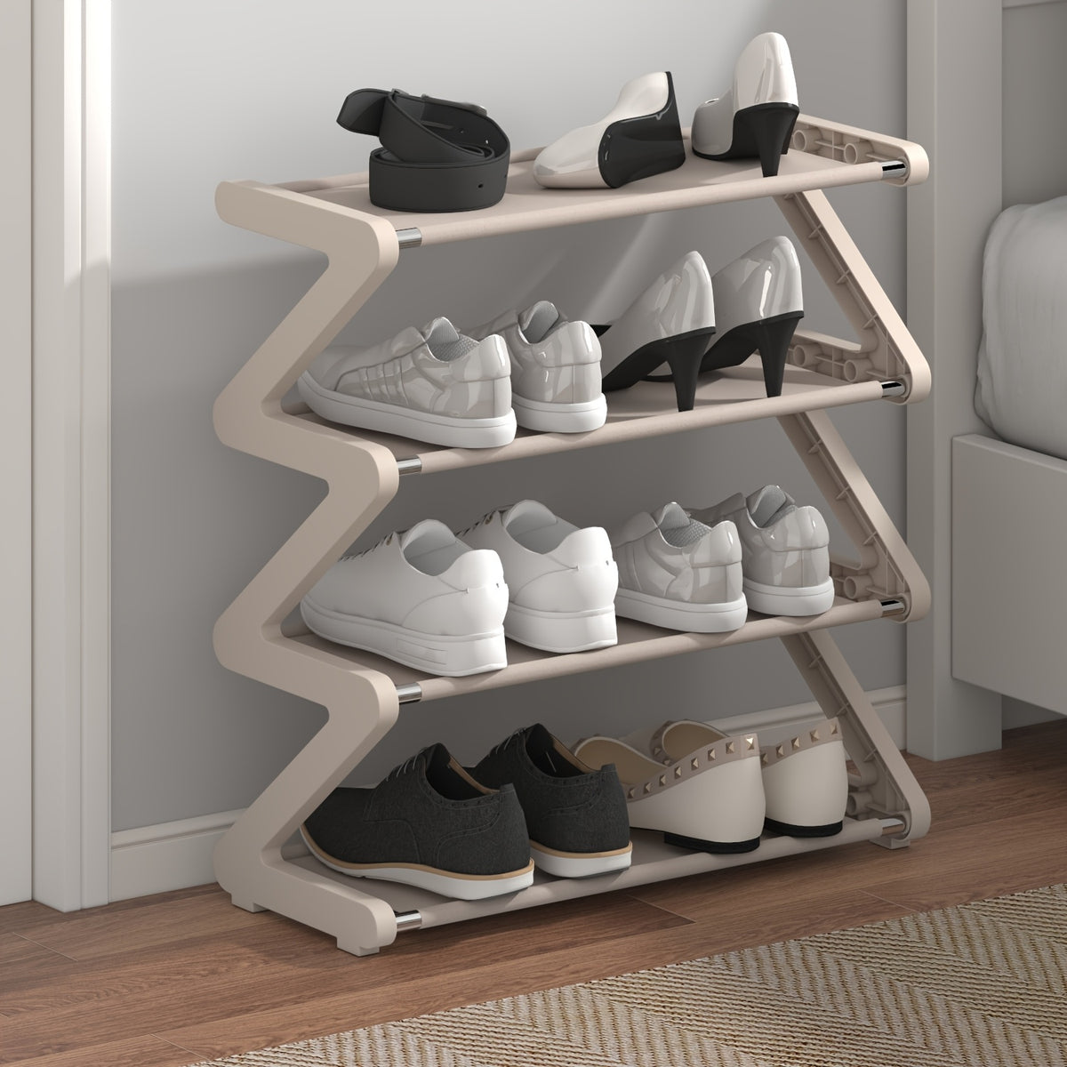 Shoe Rack shown in the Sky Cloud Gray (Reinforced Plastic Parts - Easy Installation), Home Multi-layer Shoe Rack option