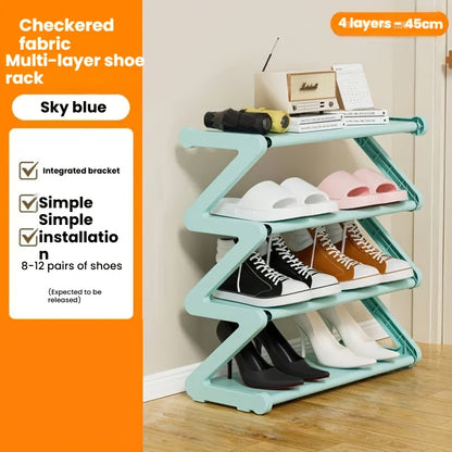 Shoe Rack shown in the Wind-Chasing Blue (Reinforced Plastic Parts - Easy Installation), Home Multi-layer Shoe Rack option