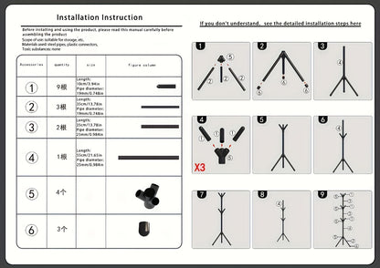 Freestanding Space-Saving Coat Rack for Entryway and Living Room detail image - detail view 8