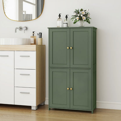 Freestanding Tall Bathroom Storage Cabinet with Adjustable Shelves and Tool-Free Assembly detail image - detail view 3
