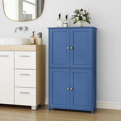 Freestanding Tall Bathroom Storage Cabinet with Adjustable Shelves and Tool-Free Assembly detail image - detail view 6
