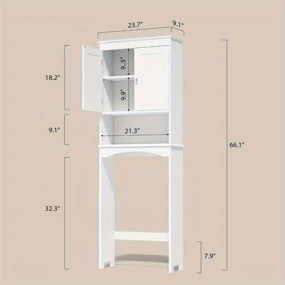 Freestanding Tall Over-the-Toilet Storage Organizer, Bathroom Space Saver for Entryway detail image - detail view 4