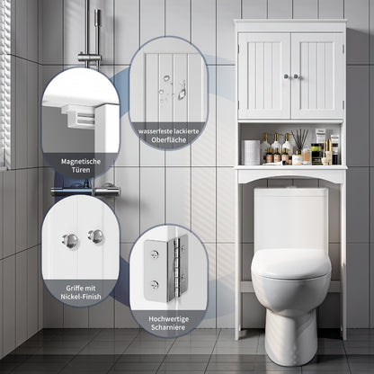 Freestanding Tall Over-the-Toilet Storage Organizer, Bathroom Space Saver for Entryway detail image - detail view 7