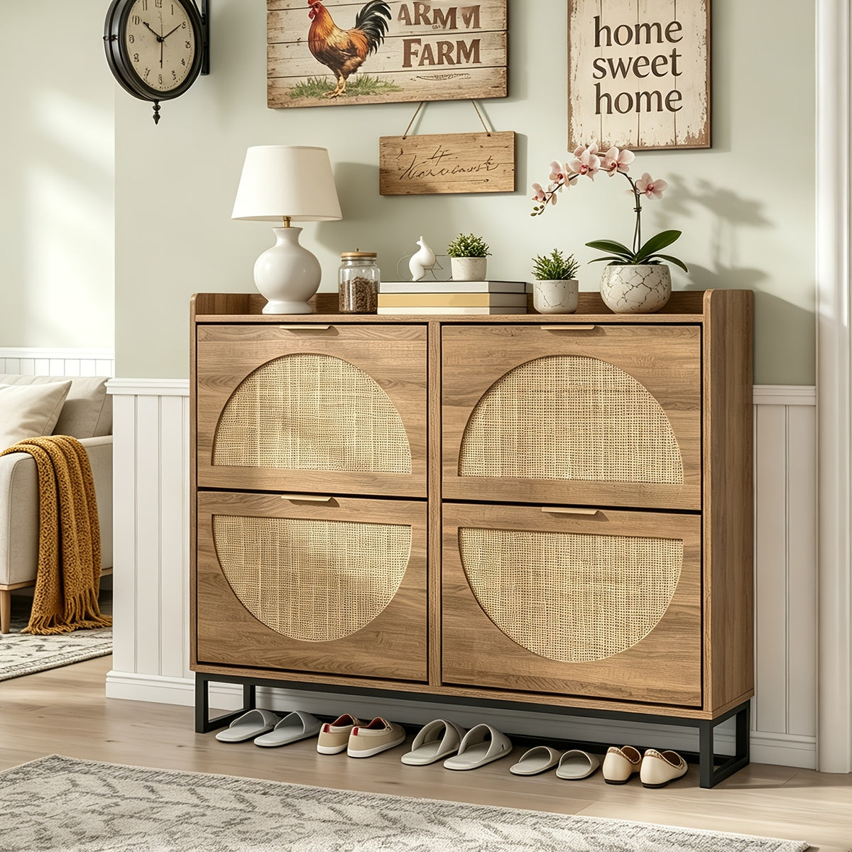 Shoe Cabinet shown in the Yellow option
