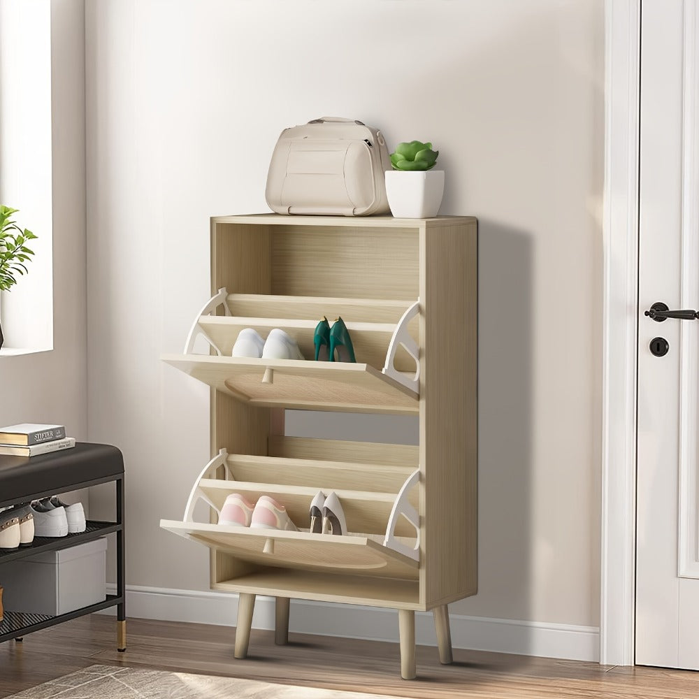 Freestanding Wicker Shoe Storage Cabinet for Entryway and Living Room detail image - detail view 11