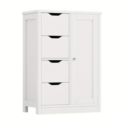 Freestanding Wood Bathroom Floor Cabinet with Side Table for Organized Everyday Storage detail image - detail view 11
