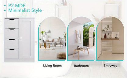 Freestanding Wood Bathroom Floor Cabinet with Side Table for Organized Everyday Storage detail image - detail view 13
