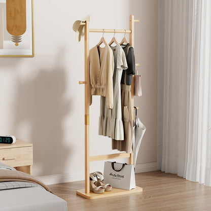 Freestanding Wood Coat Rack, Coat and Hat Organizer for Entryway detail image - detail view 4