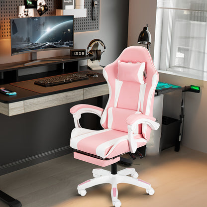 Gaming Chair shown in the Pink-White option