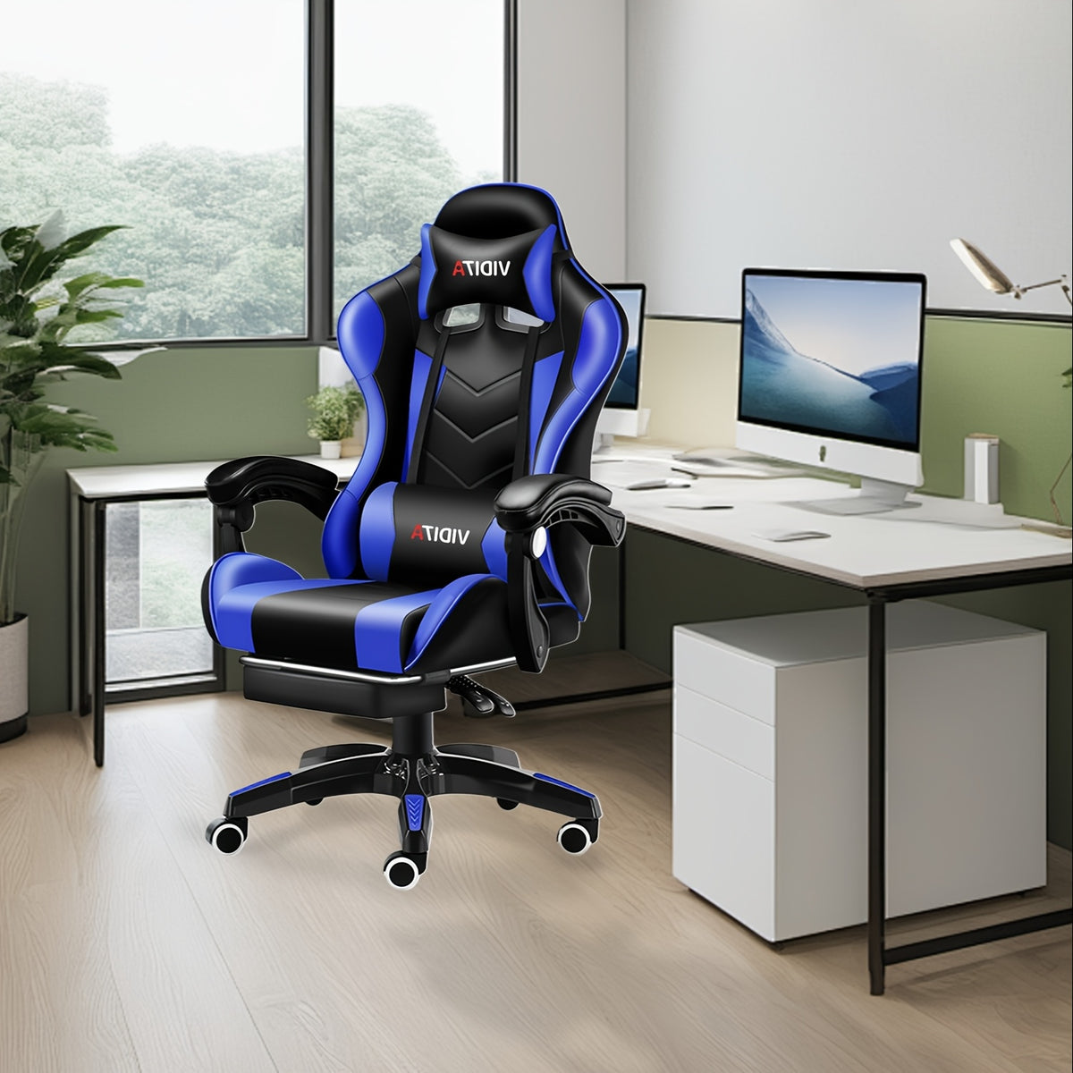 Gaming Chair shown in the Blue option