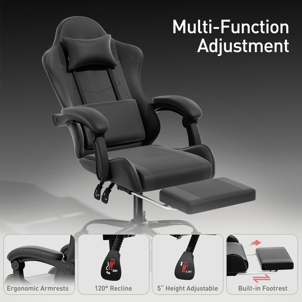 Gaming Chair, High-Back Gaming Seat for Comfortable Everyday Seating detail image - detail view 4