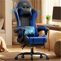 5-wheel gaming chair (1 piece) in black and blue