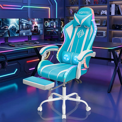Gaming Chair shown in the Blue+White option