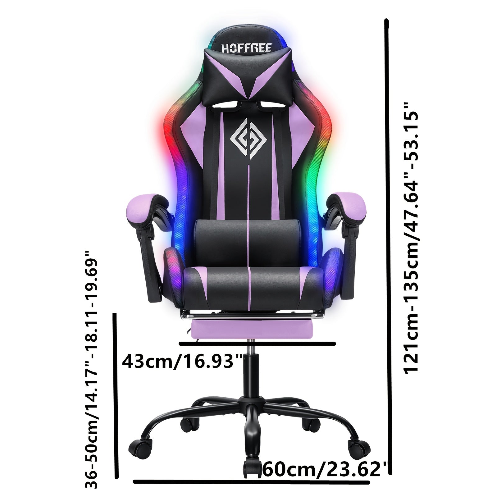 Gaming Chair shown in the Purple&Black option