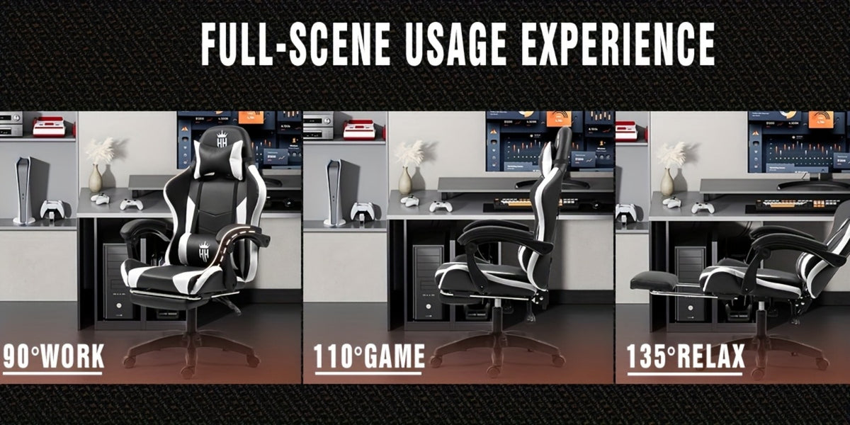 Gaming Chair with Footrest and Lumbar Support for Home Office detail image - detail view 17