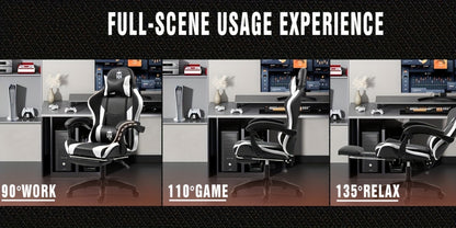 Gaming Chair with Footrest and Lumbar Support for Home Office detail image - detail view 17