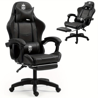 Gaming Chair with Footrest and Lumbar Support for Home Office detail image - detail view 4