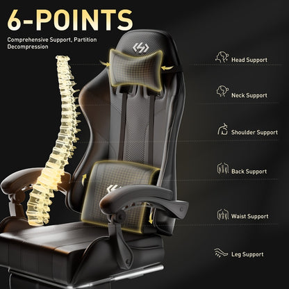 Gaming Chair with Footrest for Comfortable Everyday Seating in Home Office detail image - detail view 6
