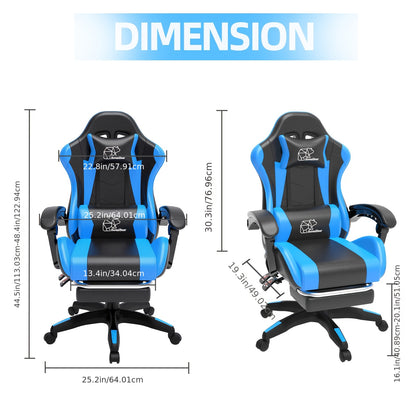 Gaming Chair shown in the Black Blue option