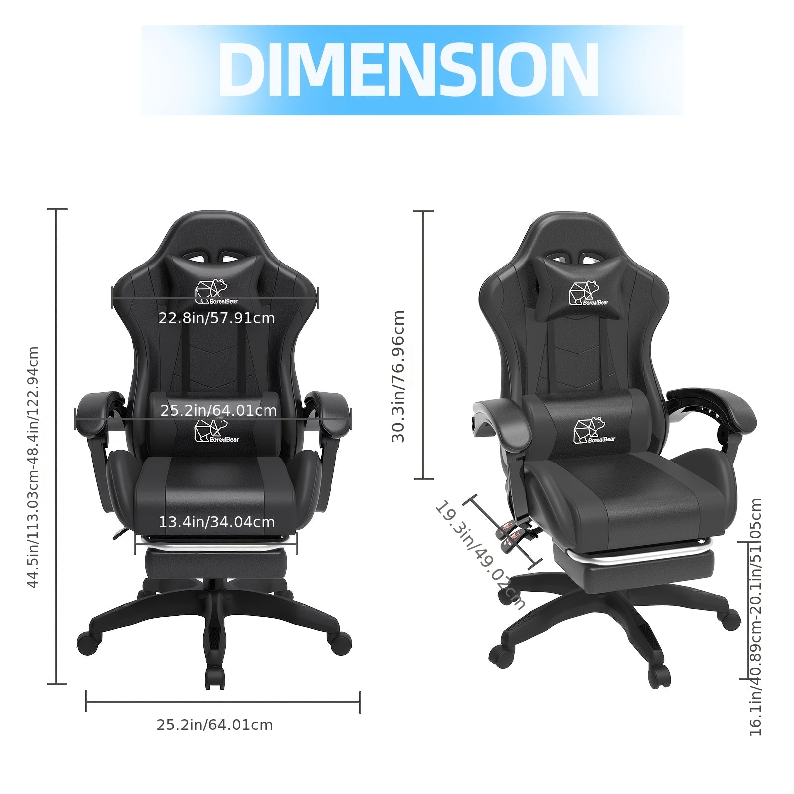 Gaming Chair shown in the Black option