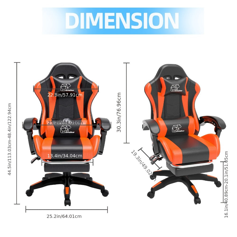Gaming Chair with High Back and Footrest and Lumbar Support for Home Office detail image - detail view 7