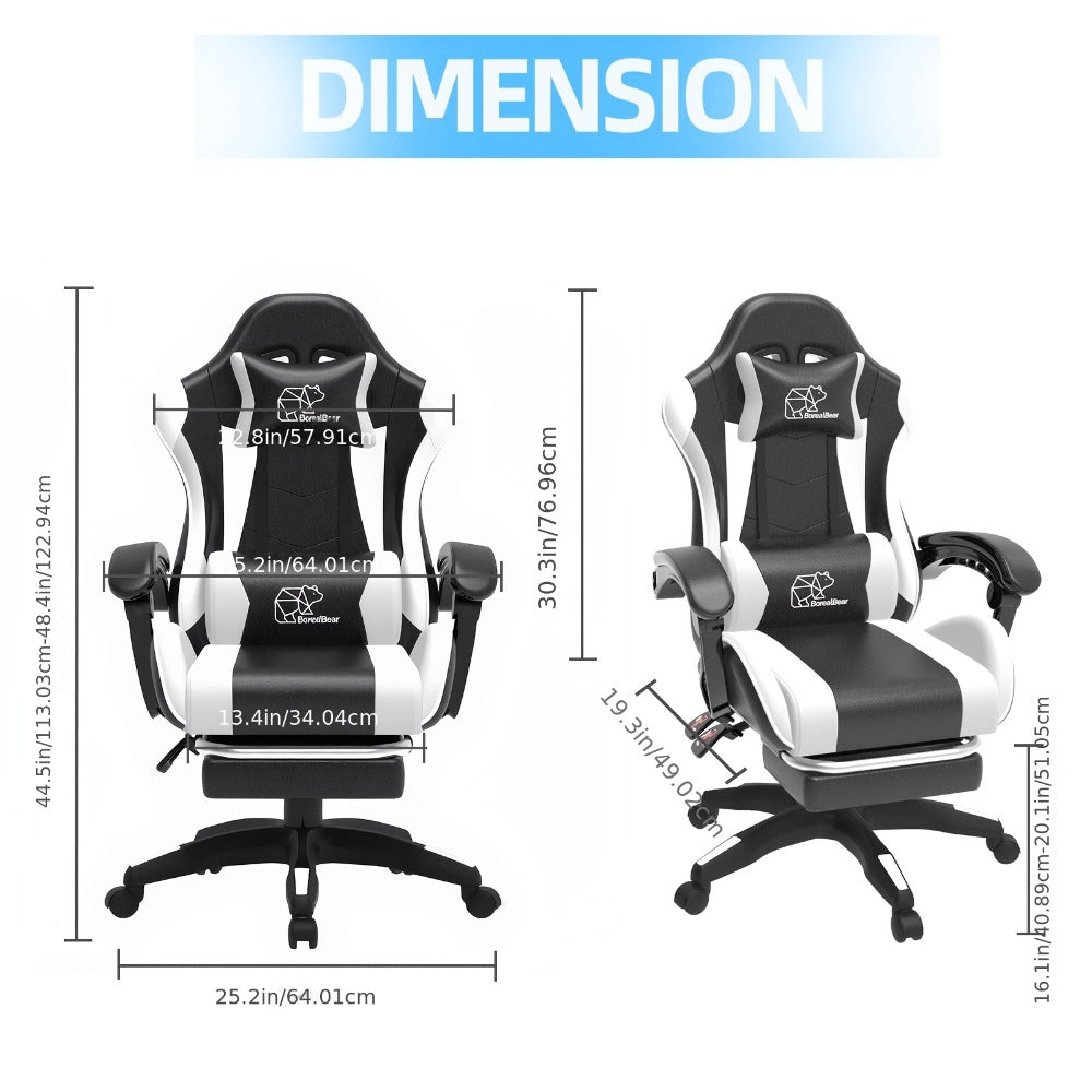Gaming Chair with High Back and Footrest and Lumbar Support for Home Office detail image - detail view 9