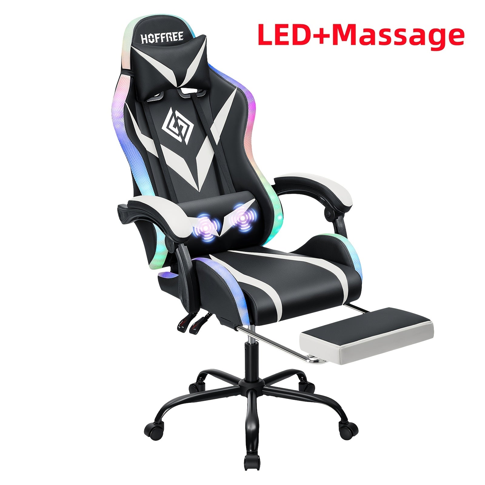 Gaming Chair shown in the White+Black option