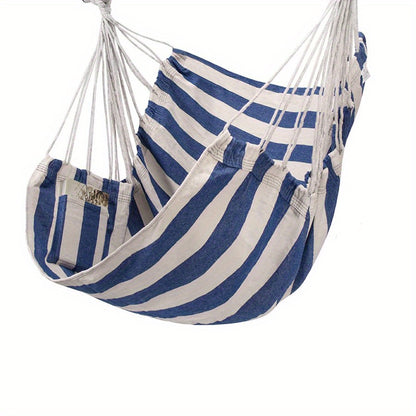 Hammock Chair shown in the Blue And White option
