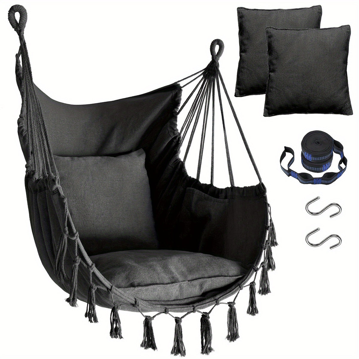 Hammock Chair shown in the Dark Gray option