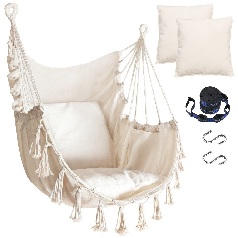 Hammock Chair with Two Cushions for Comfortable Outdoor Seating in Patio detail image - detail view 4