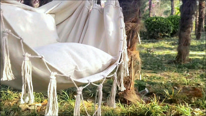 Hammock Chair with Two Cushions for Comfortable Outdoor Seating in Patio detail image - detail view 8