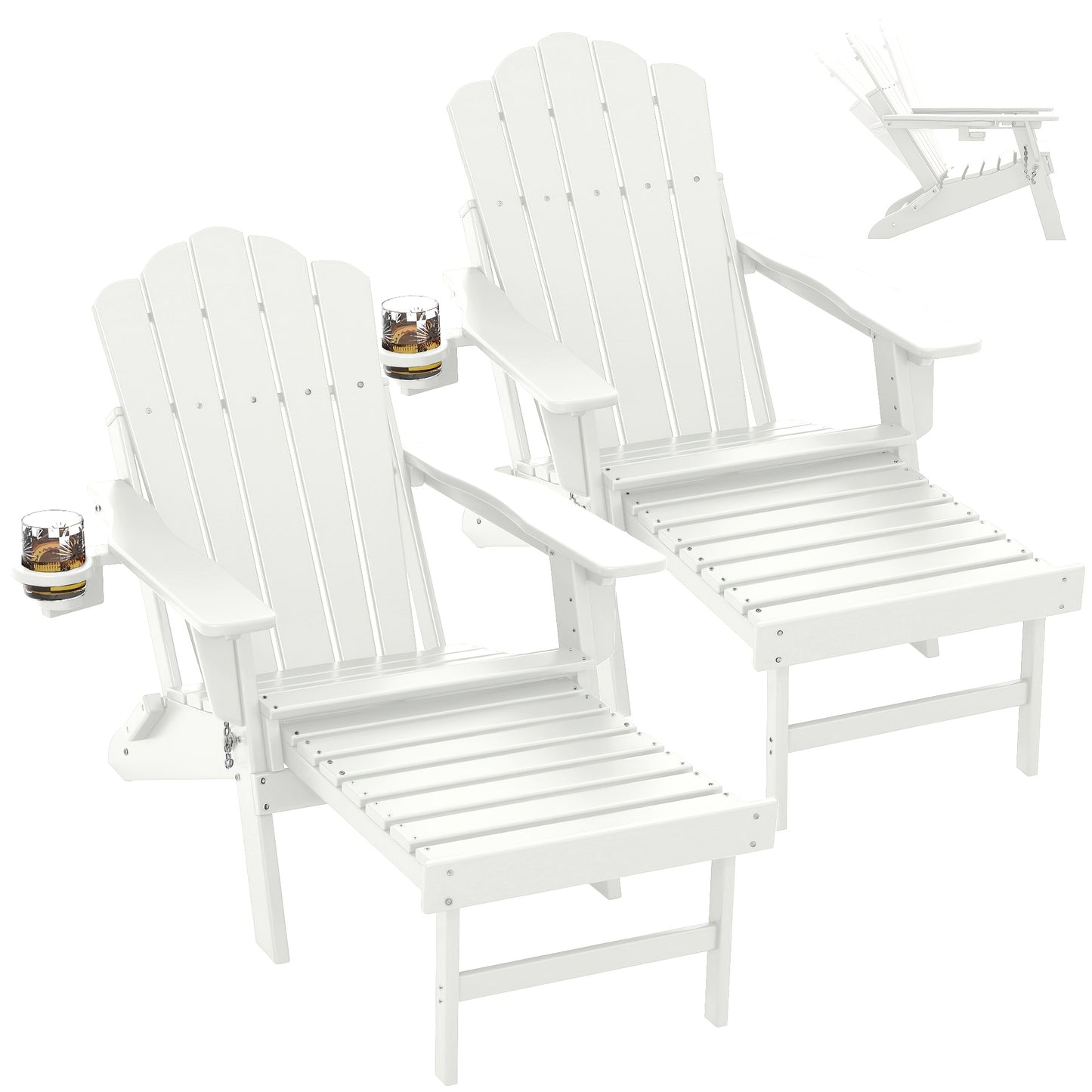 Adirondack Chair shown in the 5 backplate white, 2pcs option