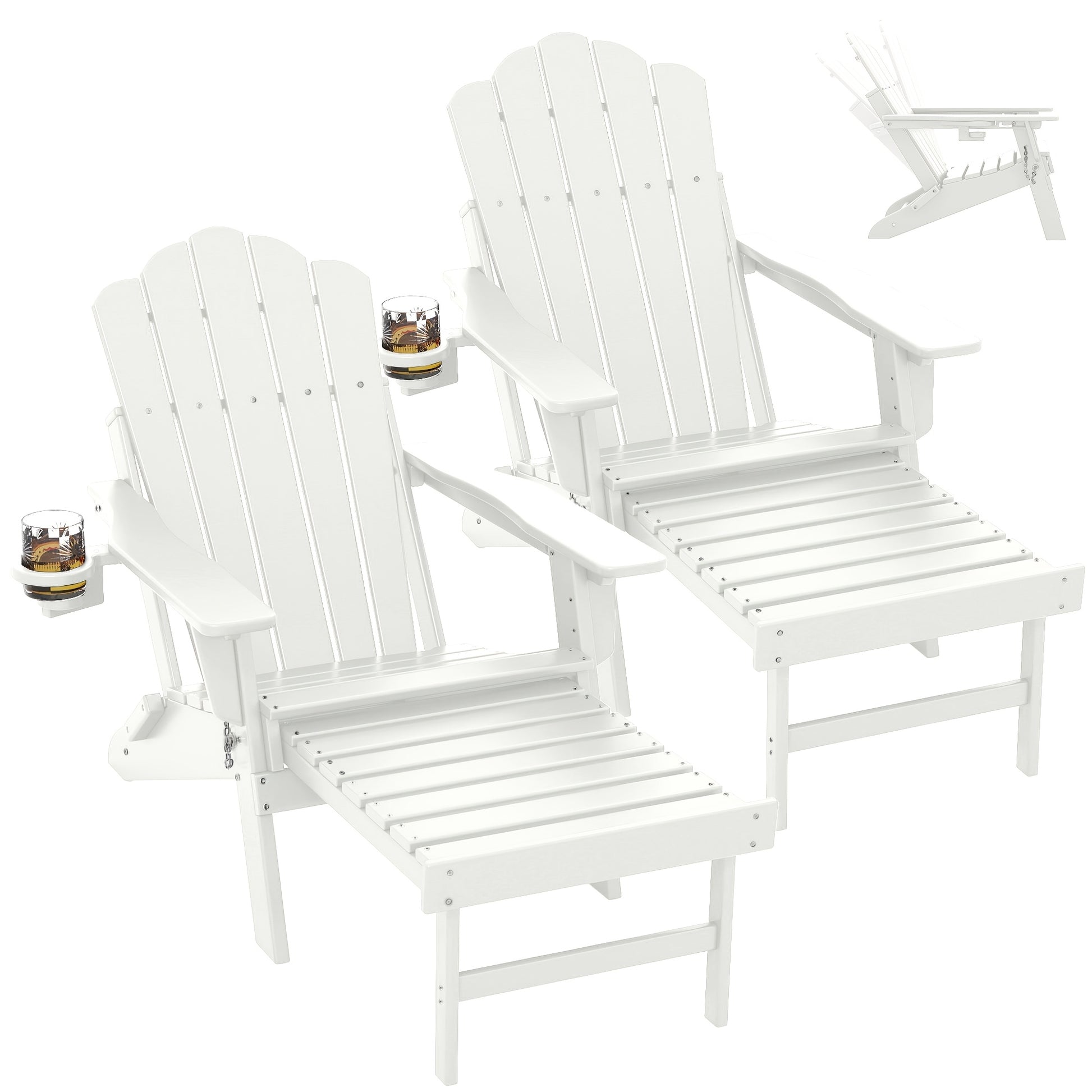 Adirondack Chair shown in the 5 backplate white, 2pcs option