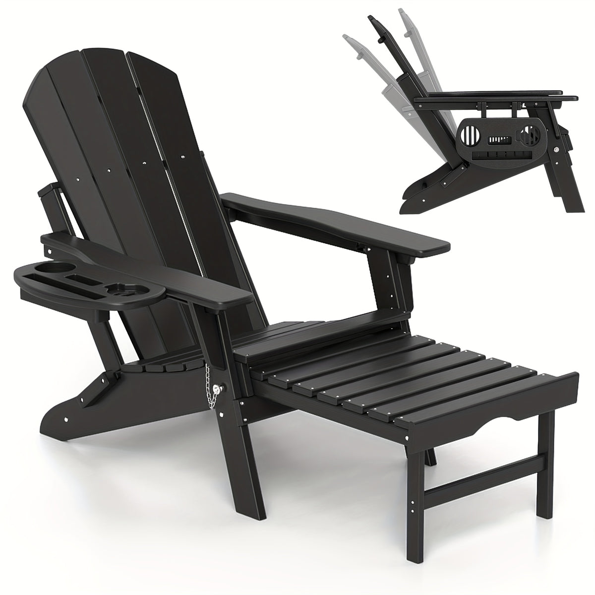 Adirondack Chair shown in the Black, 1pc option