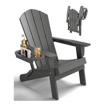 HDPE Adirondack Chair with Weather-Resistant Finish and Adjustable Backrest for Patio detail image - detail view 13