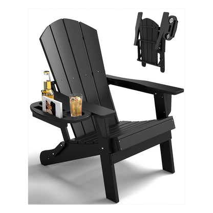 HDPE Adirondack Chair with Weather-Resistant Finish and Adjustable Backrest for Patio detail image - detail view 18